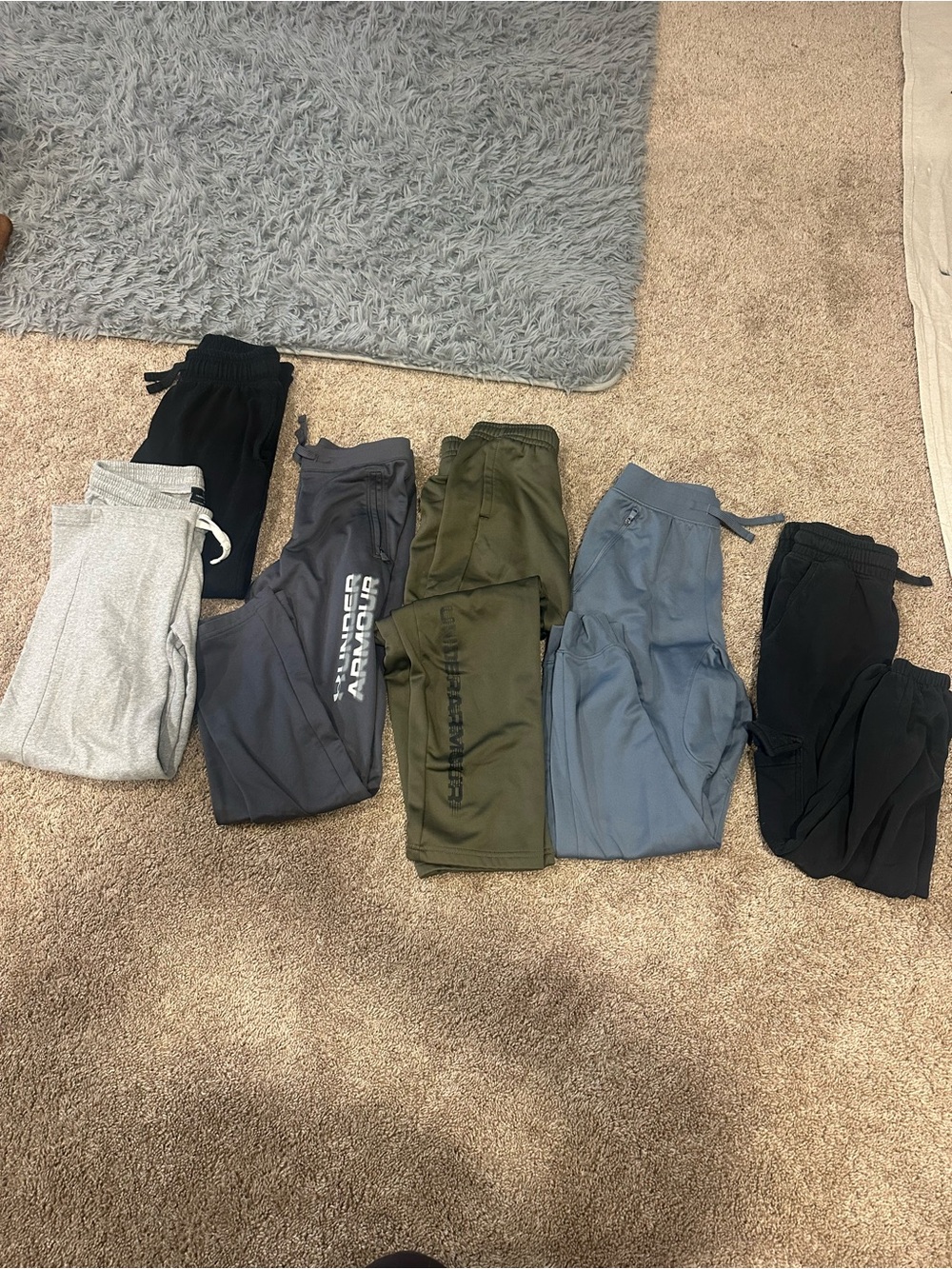 Boys YM Sweatpants- Gray, Black, Olive & Slate Blue